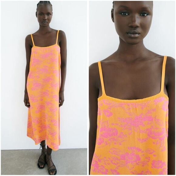 ZARA JACQUARD KNIT MIDI DRESS
ORANGE - Picture 2 of 5